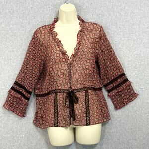 Vintage The Limited 100% Silk Babydoll Blouse Size L Semi Sheer Ruffle Y2K Sexy